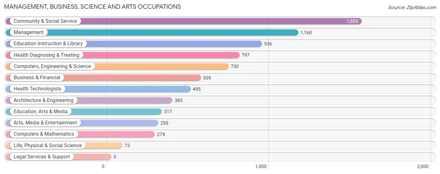 Management, Business, Science and Arts Occupations in Zip Code 49221