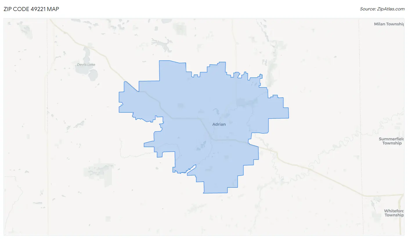 Zip Code 49221 Map