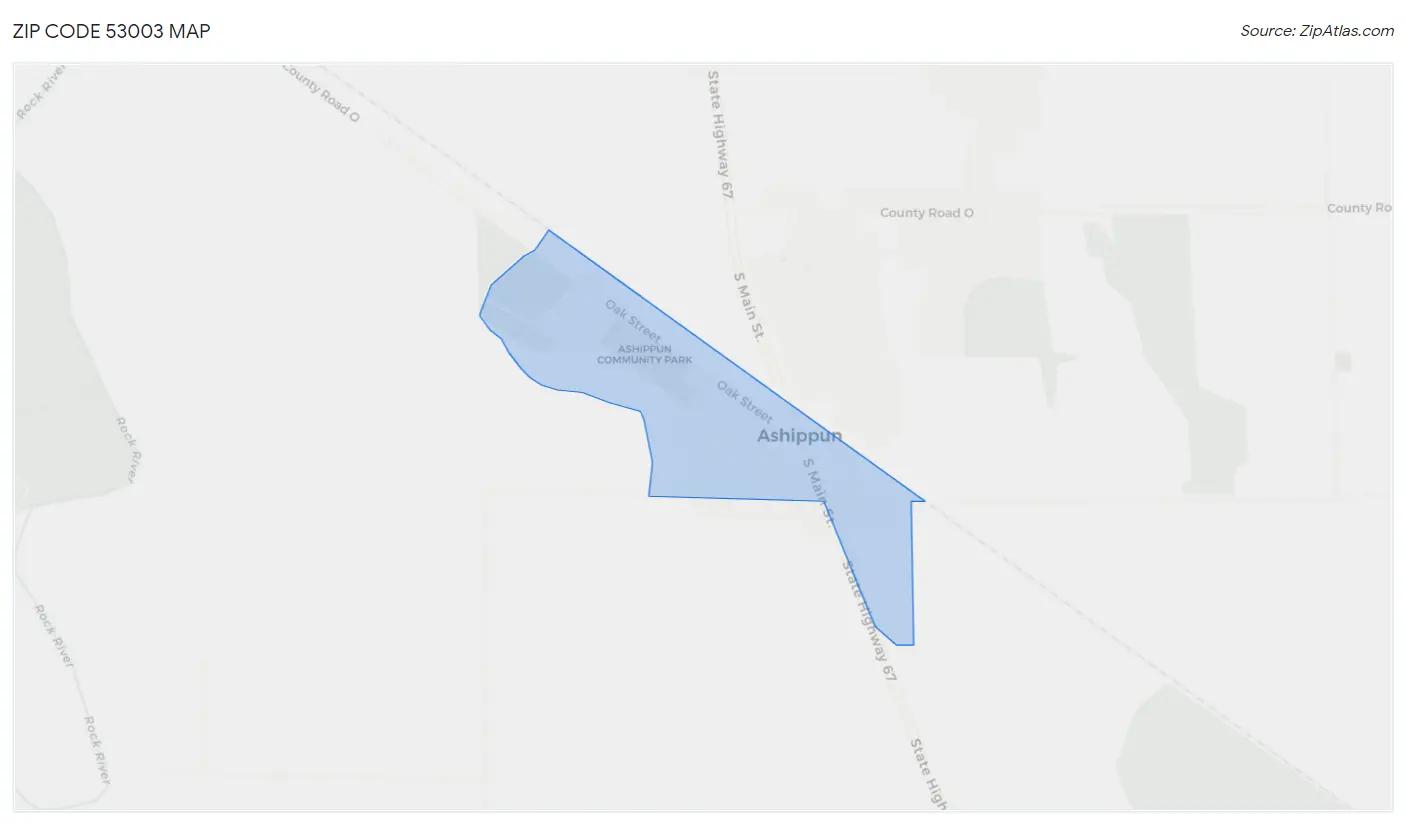 Zip Code 53003 Map