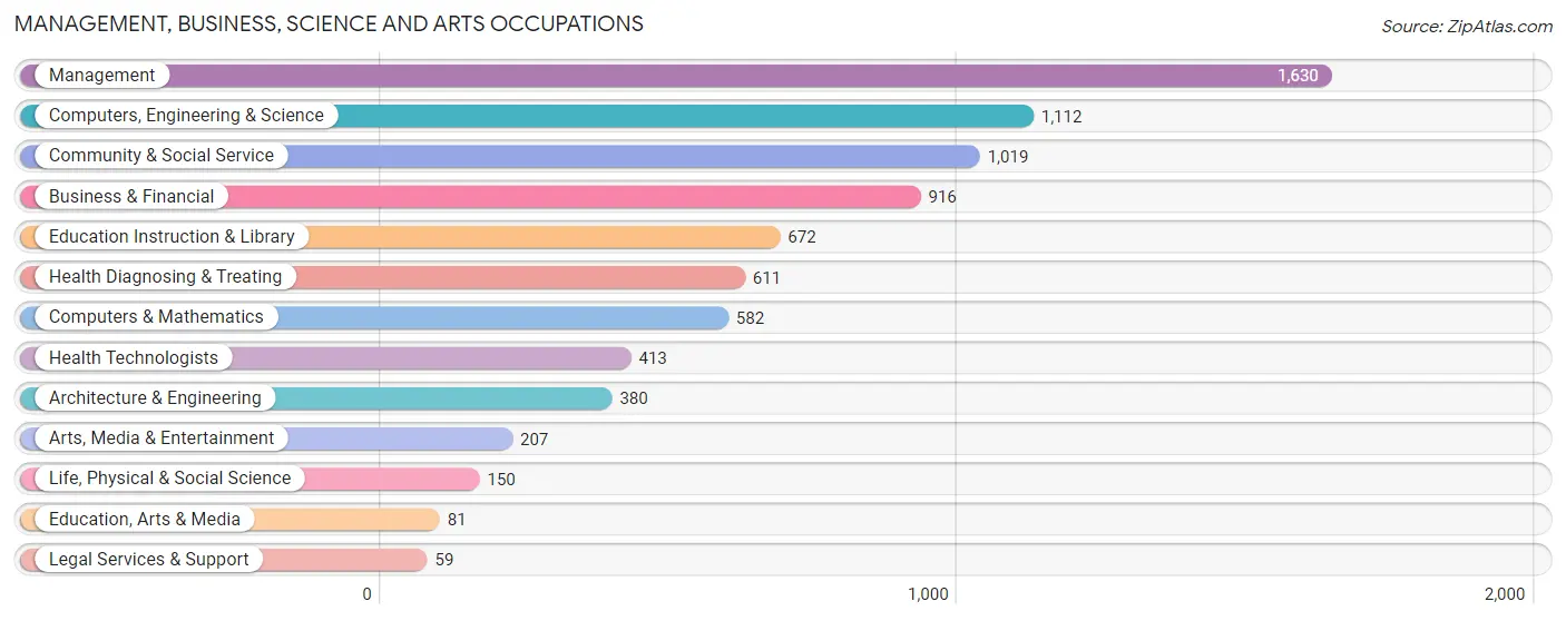 Management, Business, Science and Arts Occupations in Zip Code 53089