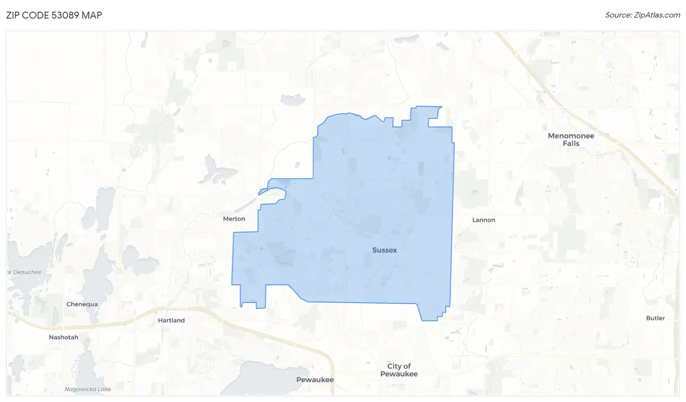 Zip Code 53089 Map