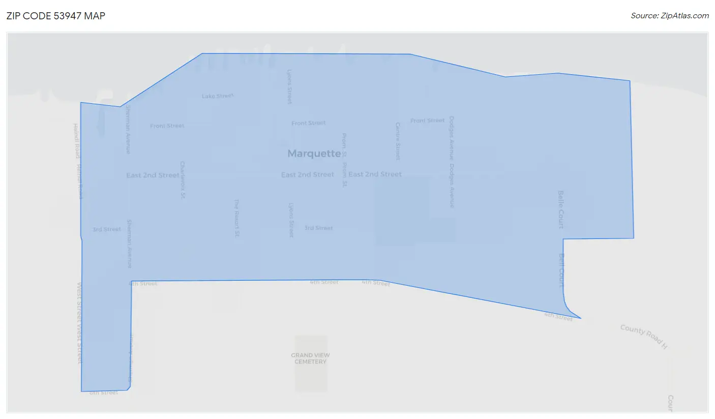 Zip Code 53947 Map