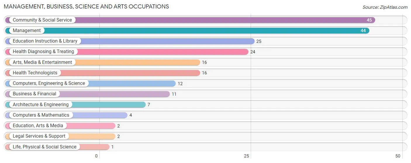 Management, Business, Science and Arts Occupations in Zip Code 54628