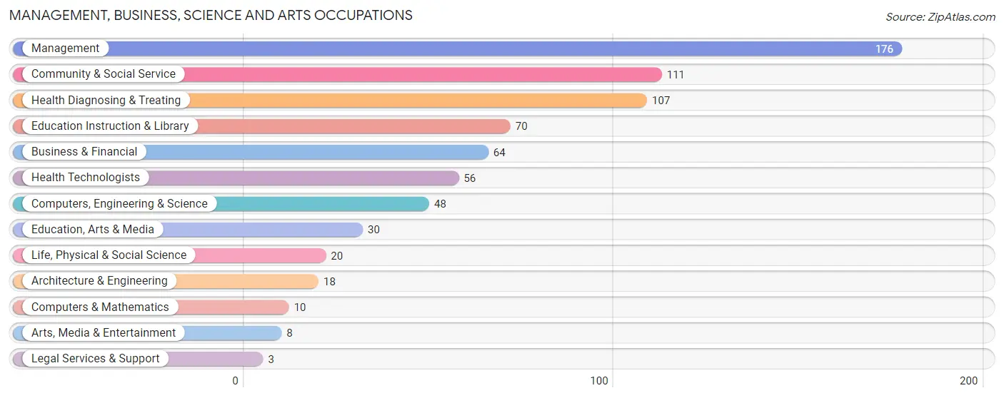 Management, Business, Science and Arts Occupations in Zip Code 55952