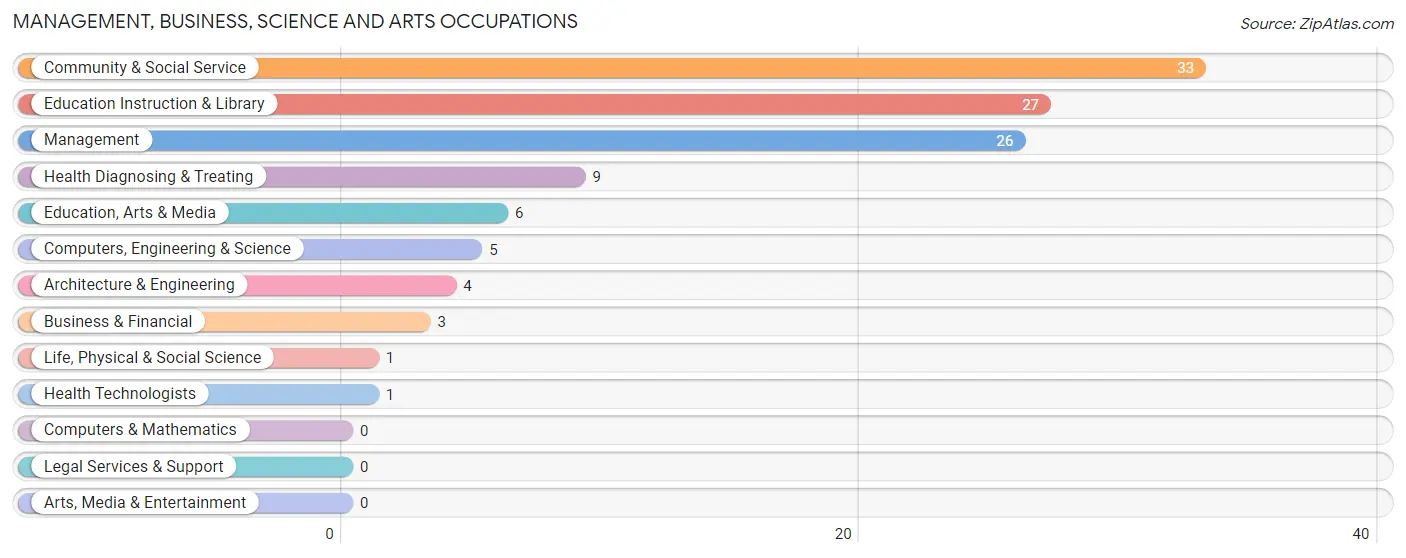 Management, Business, Science and Arts Occupations in Zip Code 56523