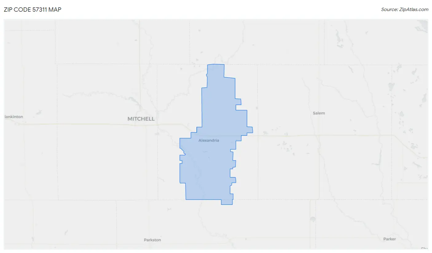 Zip Code 57311 Map