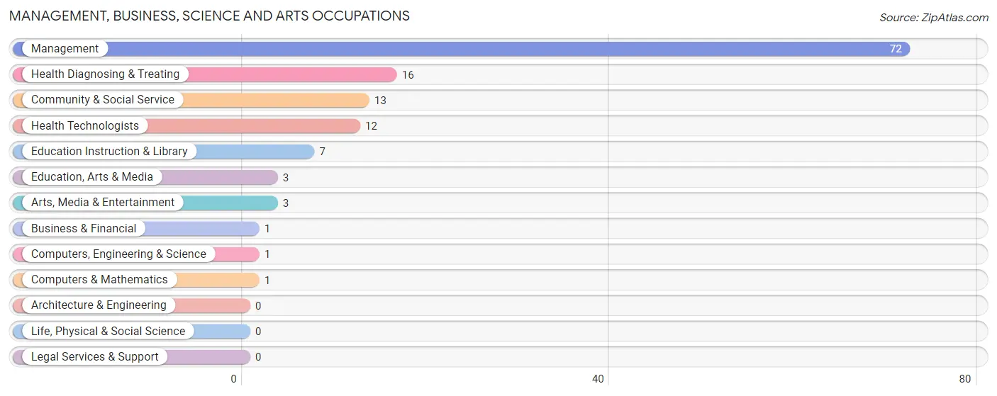 Management, Business, Science and Arts Occupations in Zip Code 57476