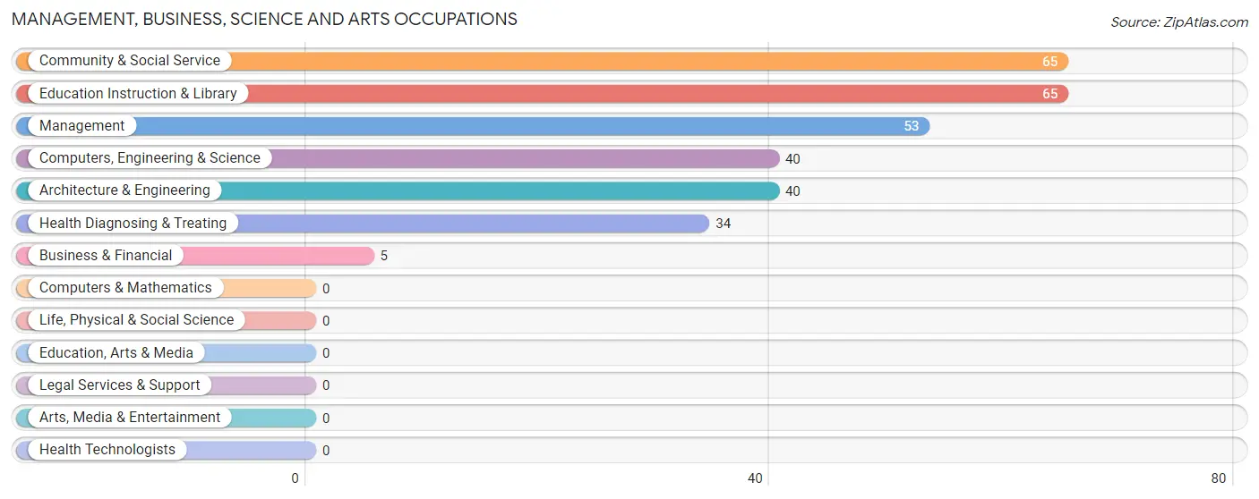 Management, Business, Science and Arts Occupations in Zip Code 62555