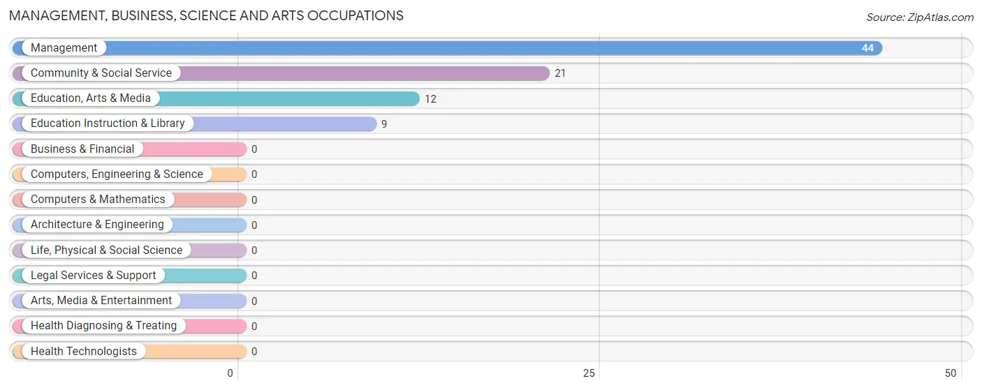 Management, Business, Science and Arts Occupations in Zip Code 65250