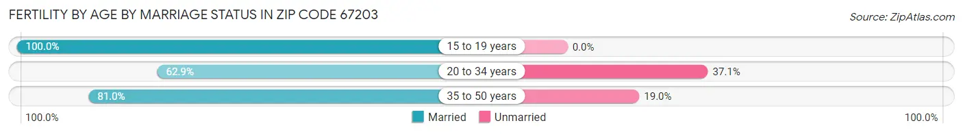 Female Fertility by Age by Marriage Status in Zip Code 67203