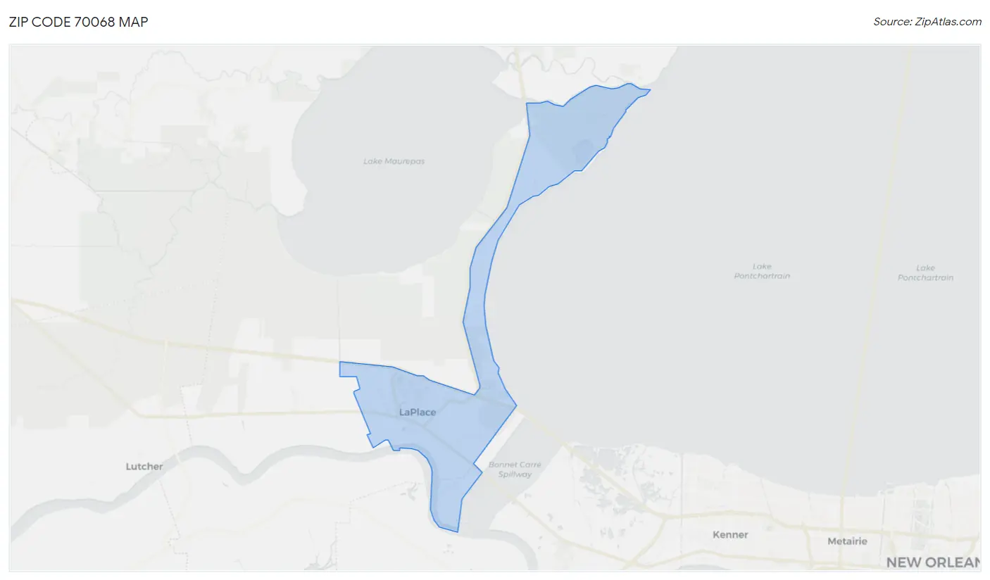 Zip Code 70068 Map