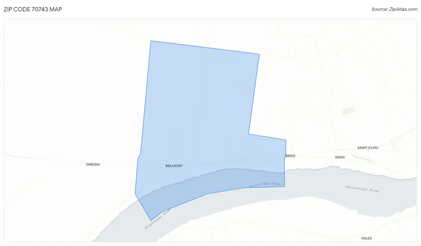 Zip Code 70743 Map