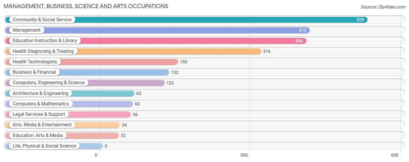 Management, Business, Science and Arts Occupations in Zip Code 75654