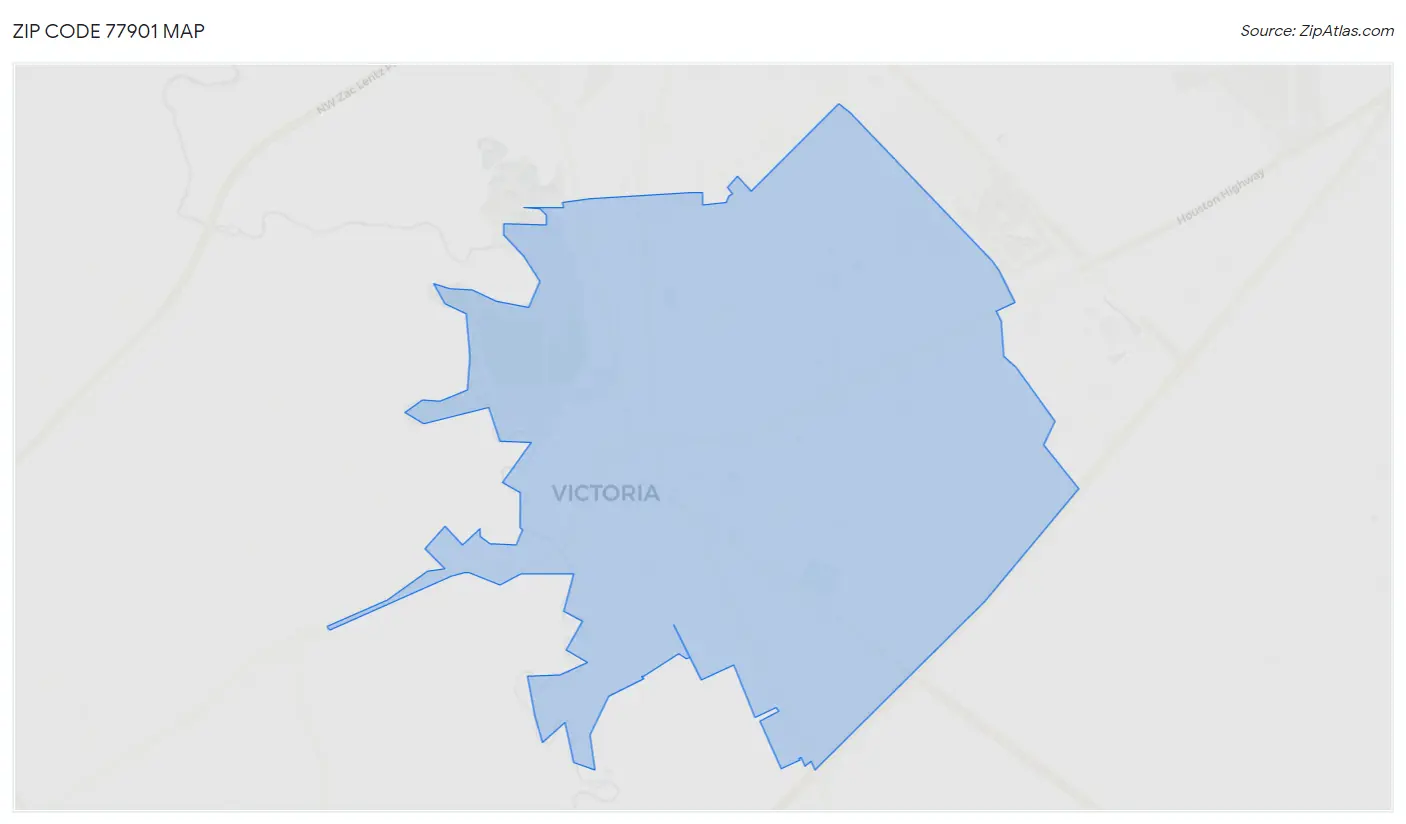 Zip Code 77901 Map