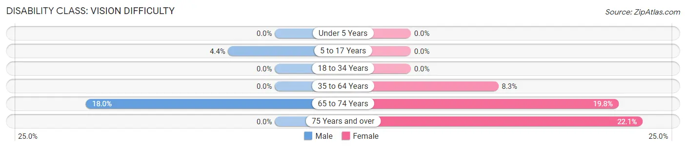 Disability in Zip Code 78151: <span>Vision Difficulty</span>