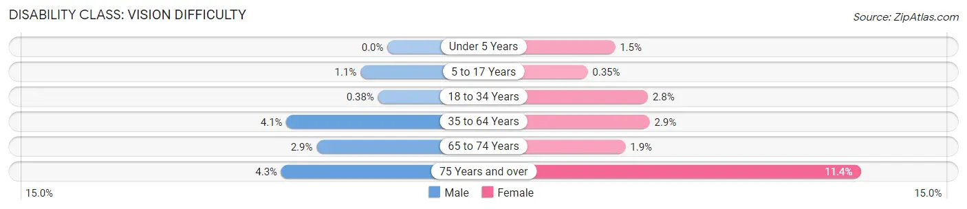 Disability in Zip Code 78660: <span>Vision Difficulty</span>