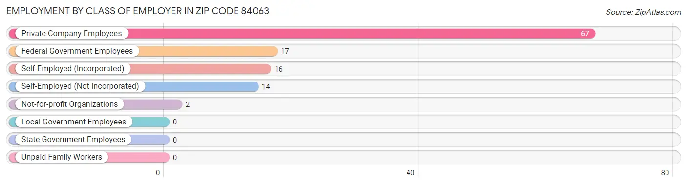 Employment by Class of Employer in Zip Code 84063