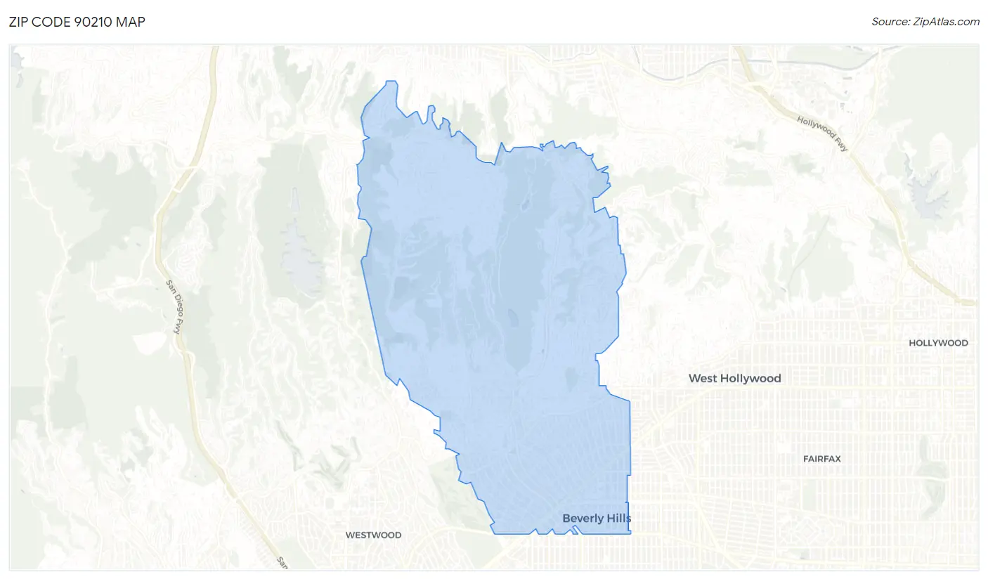 Zip Code 90210 Map