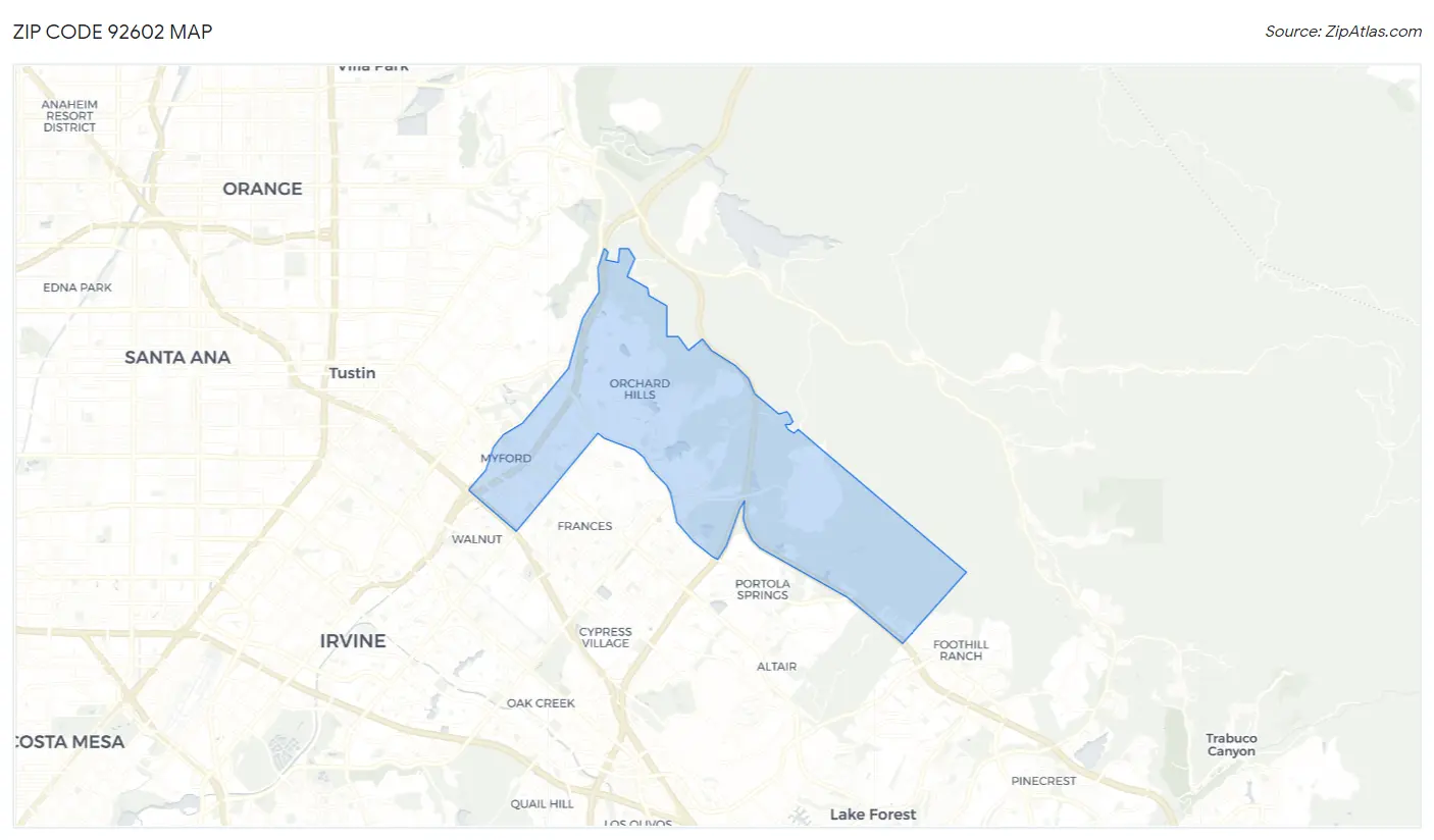 Zip Code 92602 Map