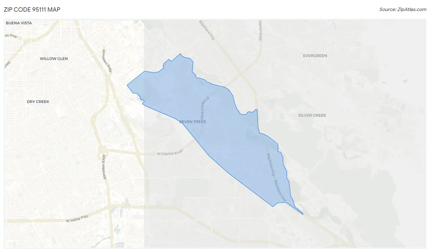 Zip Code 95111 Map