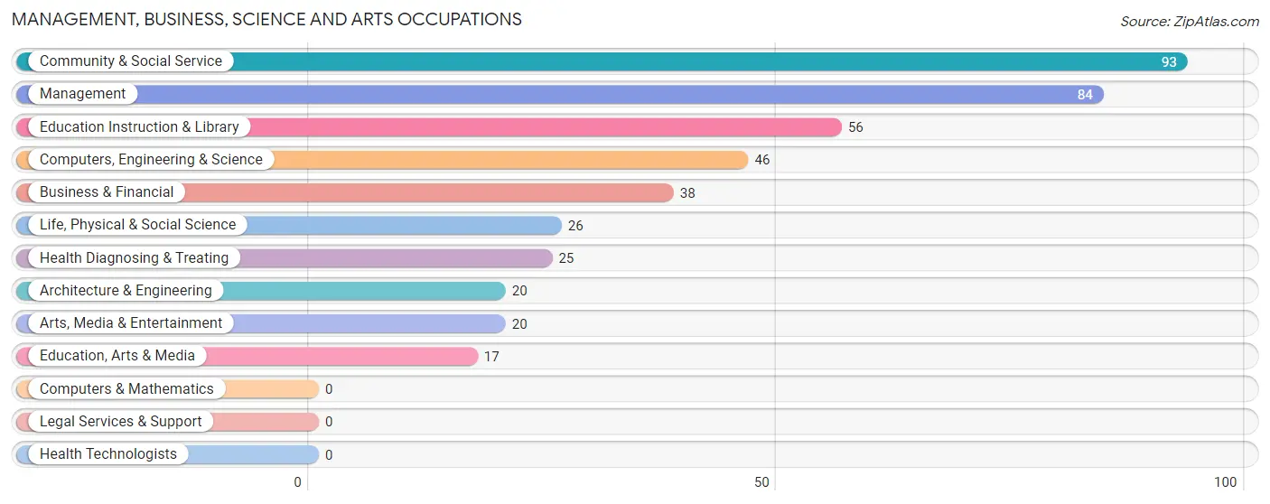 Management, Business, Science and Arts Occupations in Zip Code 96020