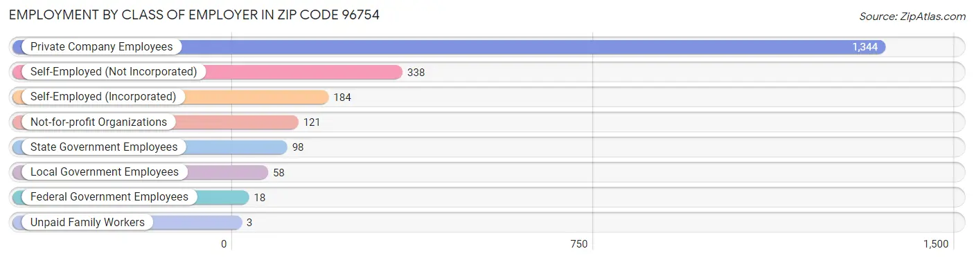 Employment by Class of Employer in Zip Code 96754