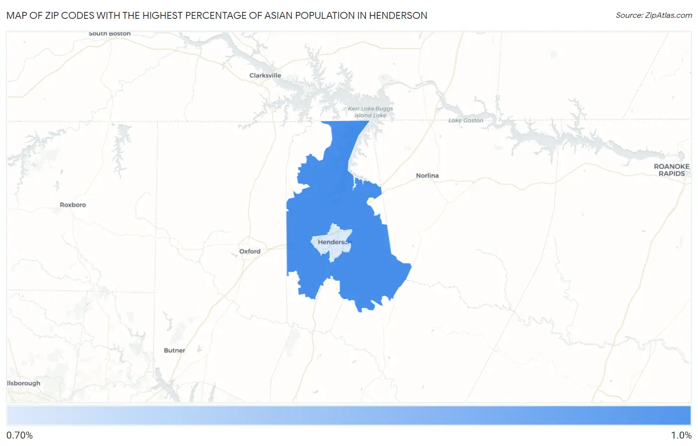 Zip Codes with the Highest Percentage of Asian Population in Henderson Map