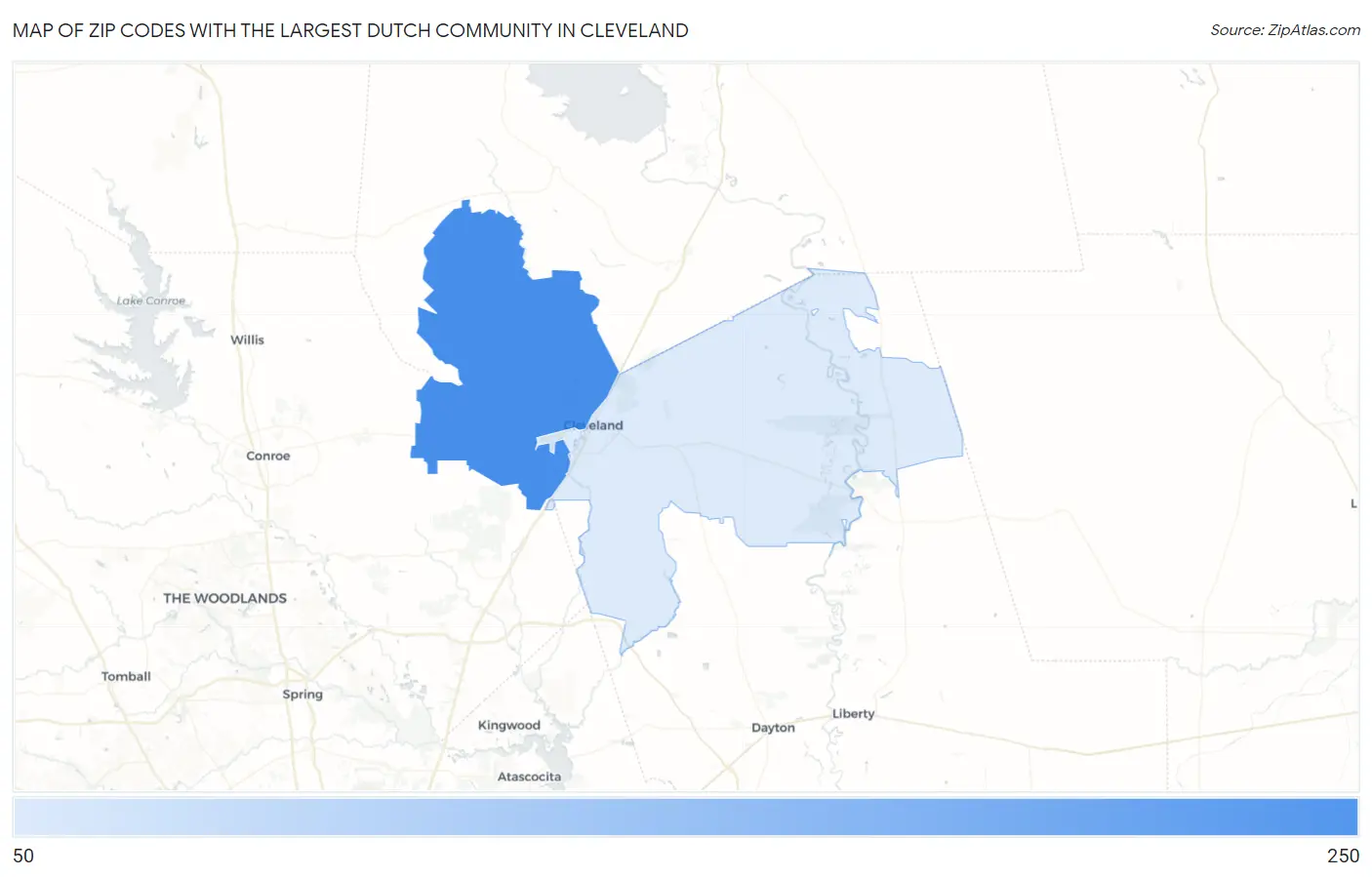 Zip Codes with the Largest Dutch Community in Cleveland Map