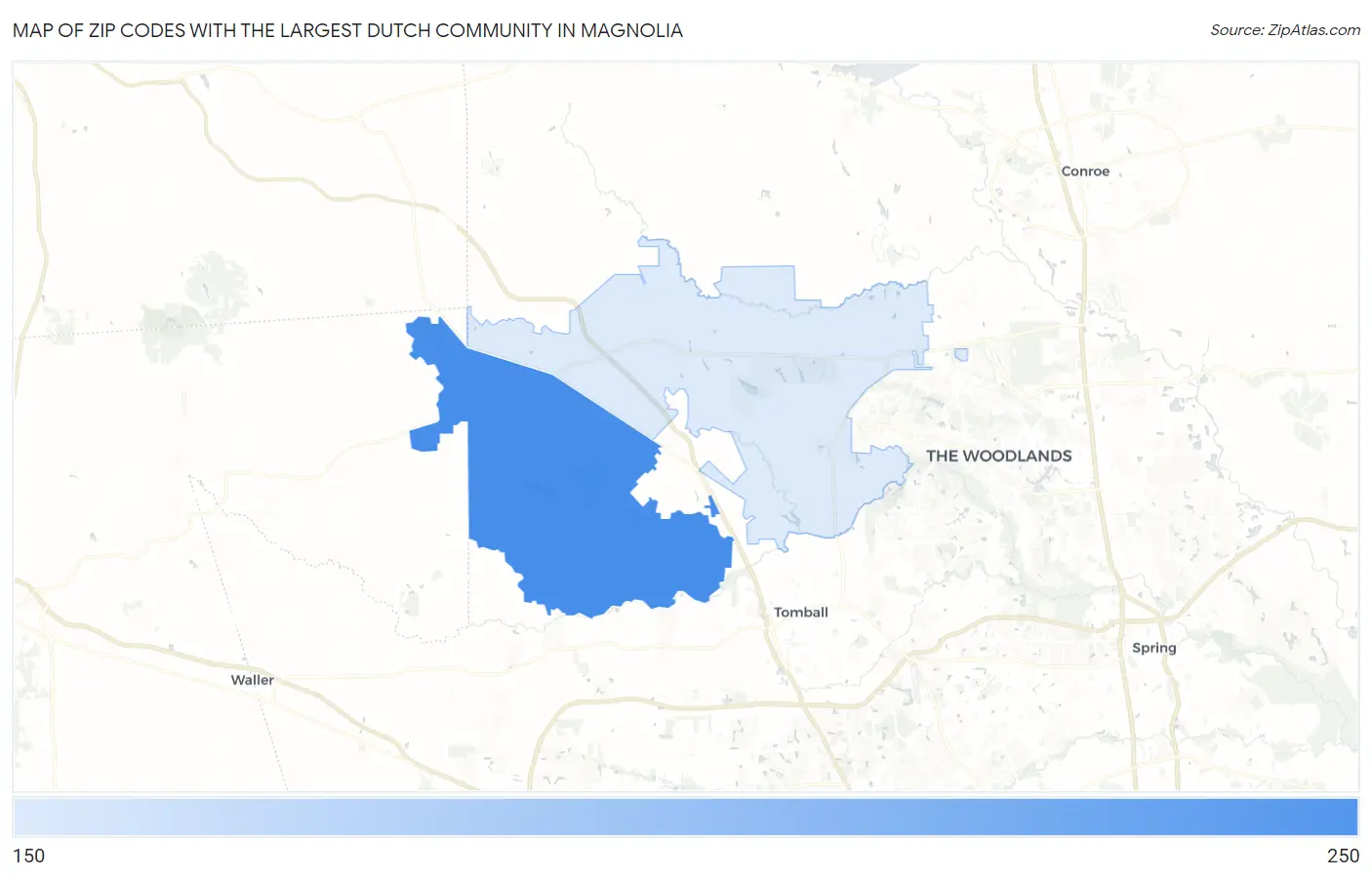 Zip Codes with the Largest Dutch Community in Magnolia Map