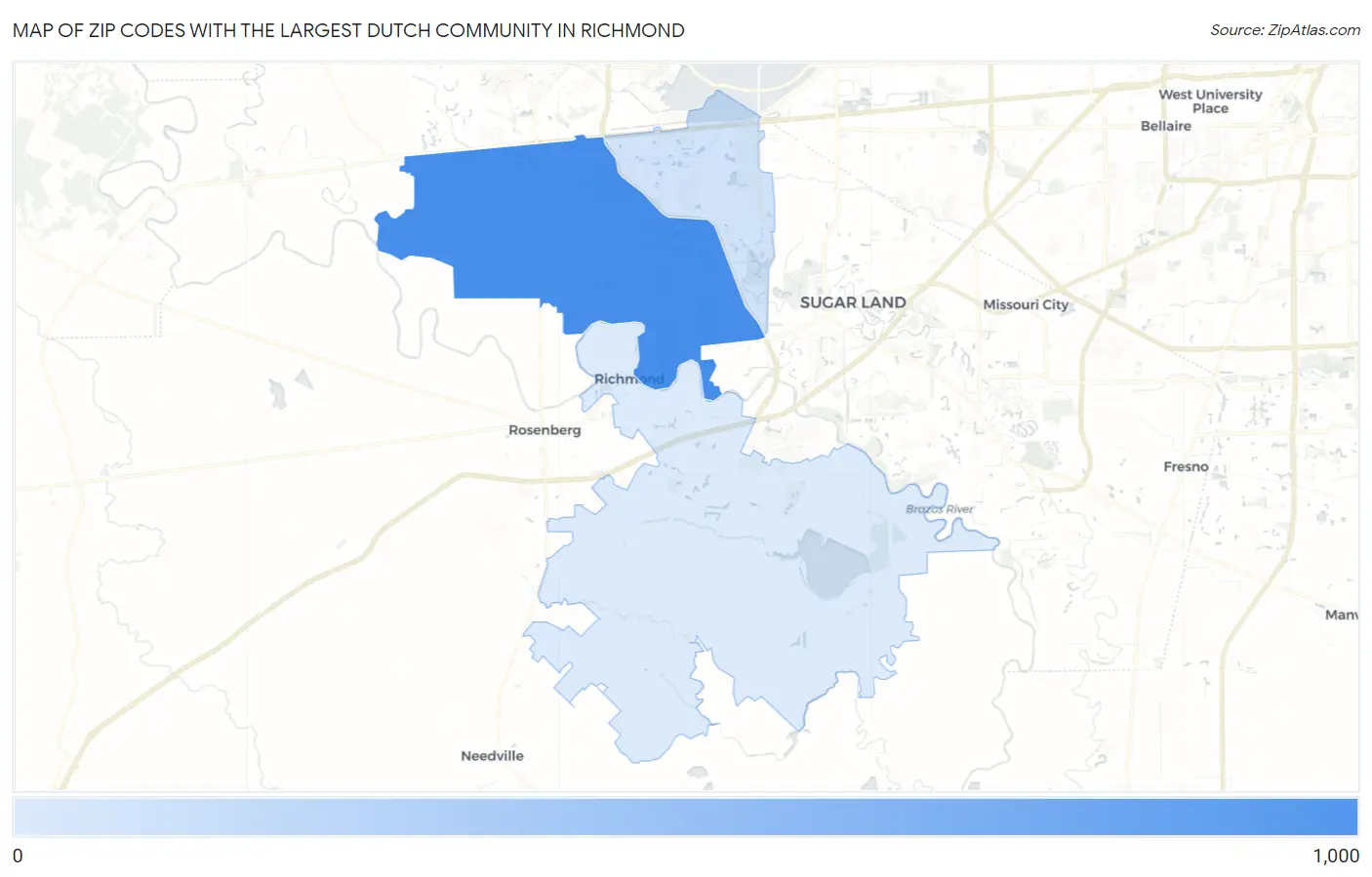 Zip Codes with the Largest Dutch Community in Richmond Map