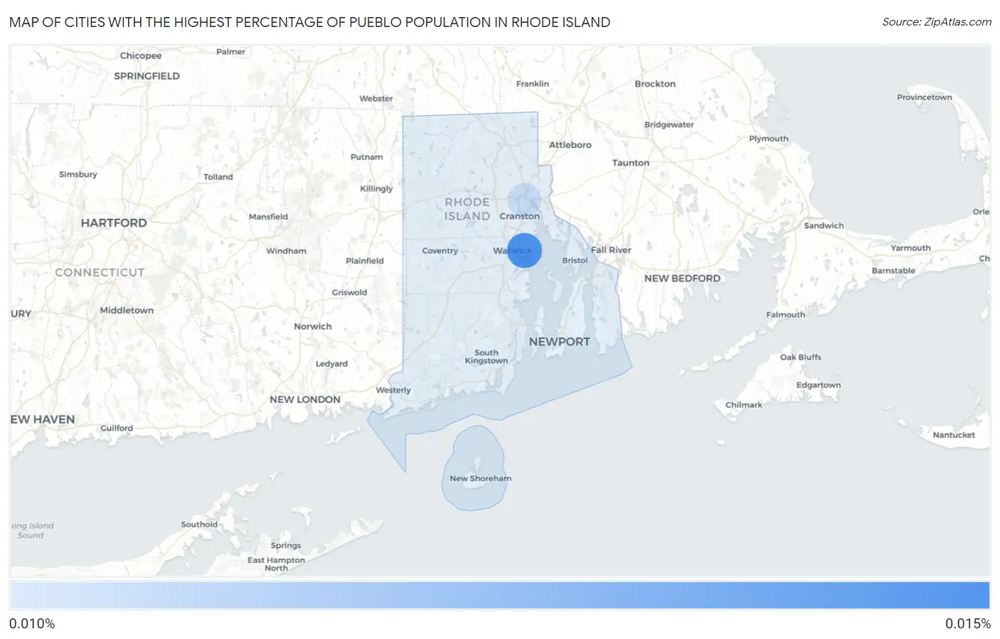 Cities with the Highest Percentage of Pueblo Population in Rhode Island Map