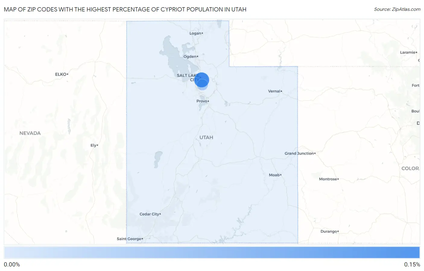 Zip Codes with the Highest Percentage of Cypriot Population in Utah Map