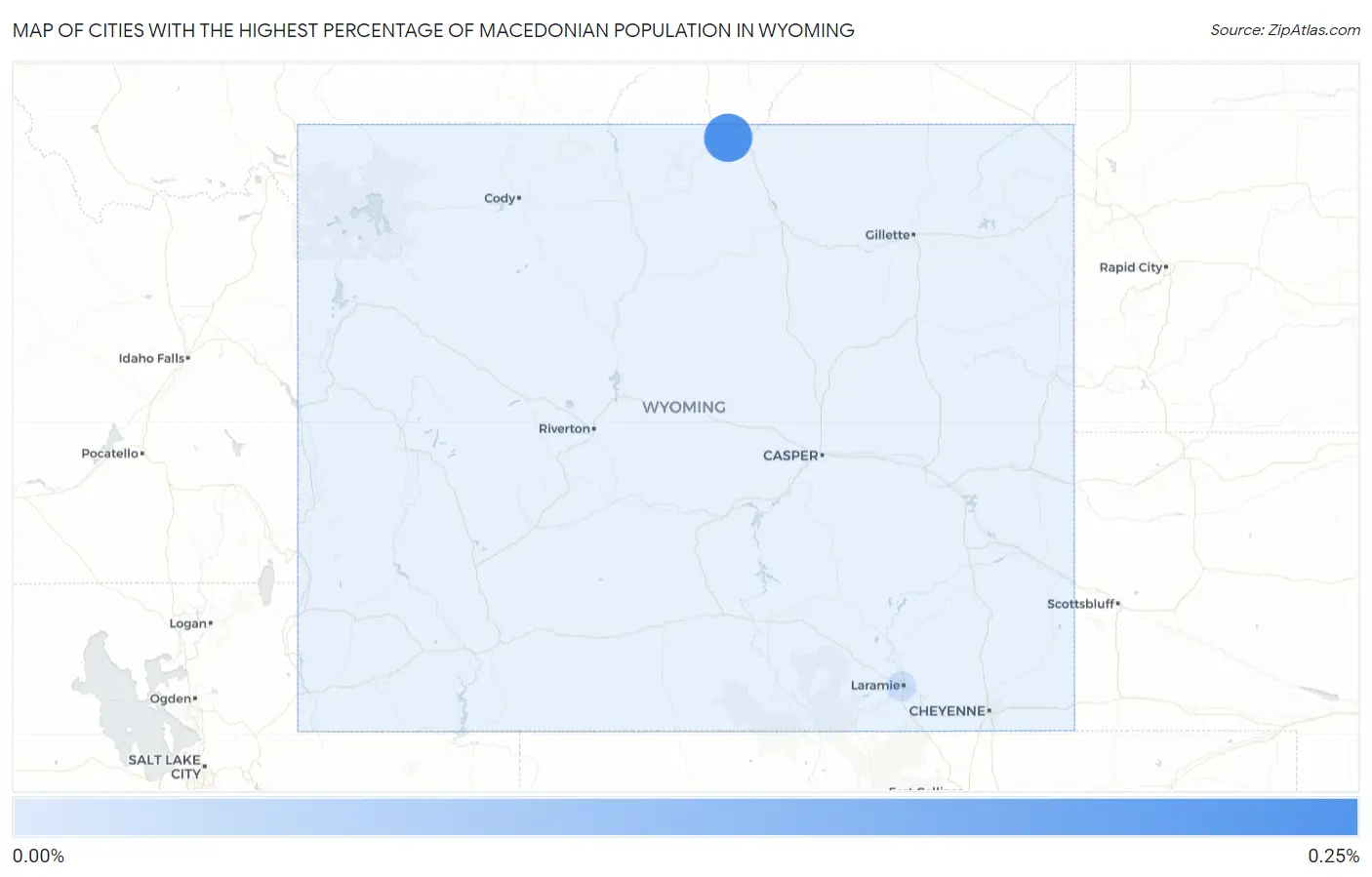 Cities with the Highest Percentage of Macedonian Population in Wyoming Map