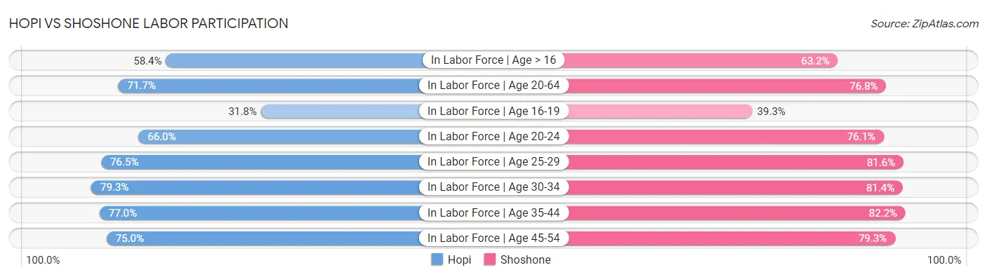 Hopi vs Shoshone Labor Participation