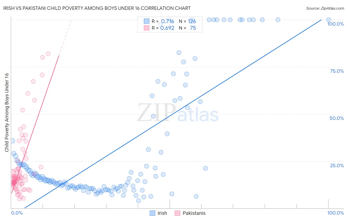 Irish vs Pakistani Child Poverty Among Boys Under 16