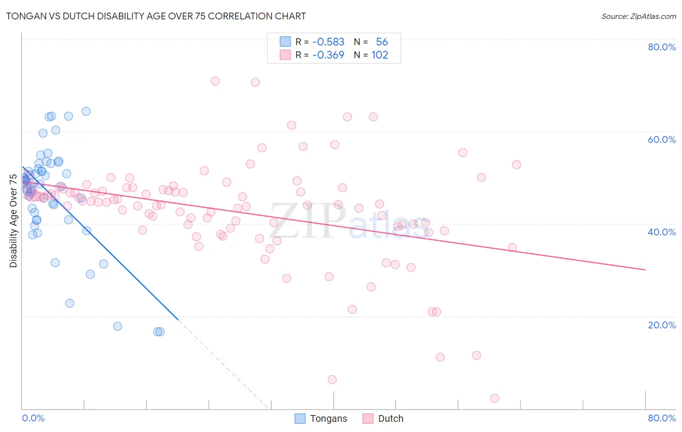 Tongan vs Dutch Disability Age Over 75