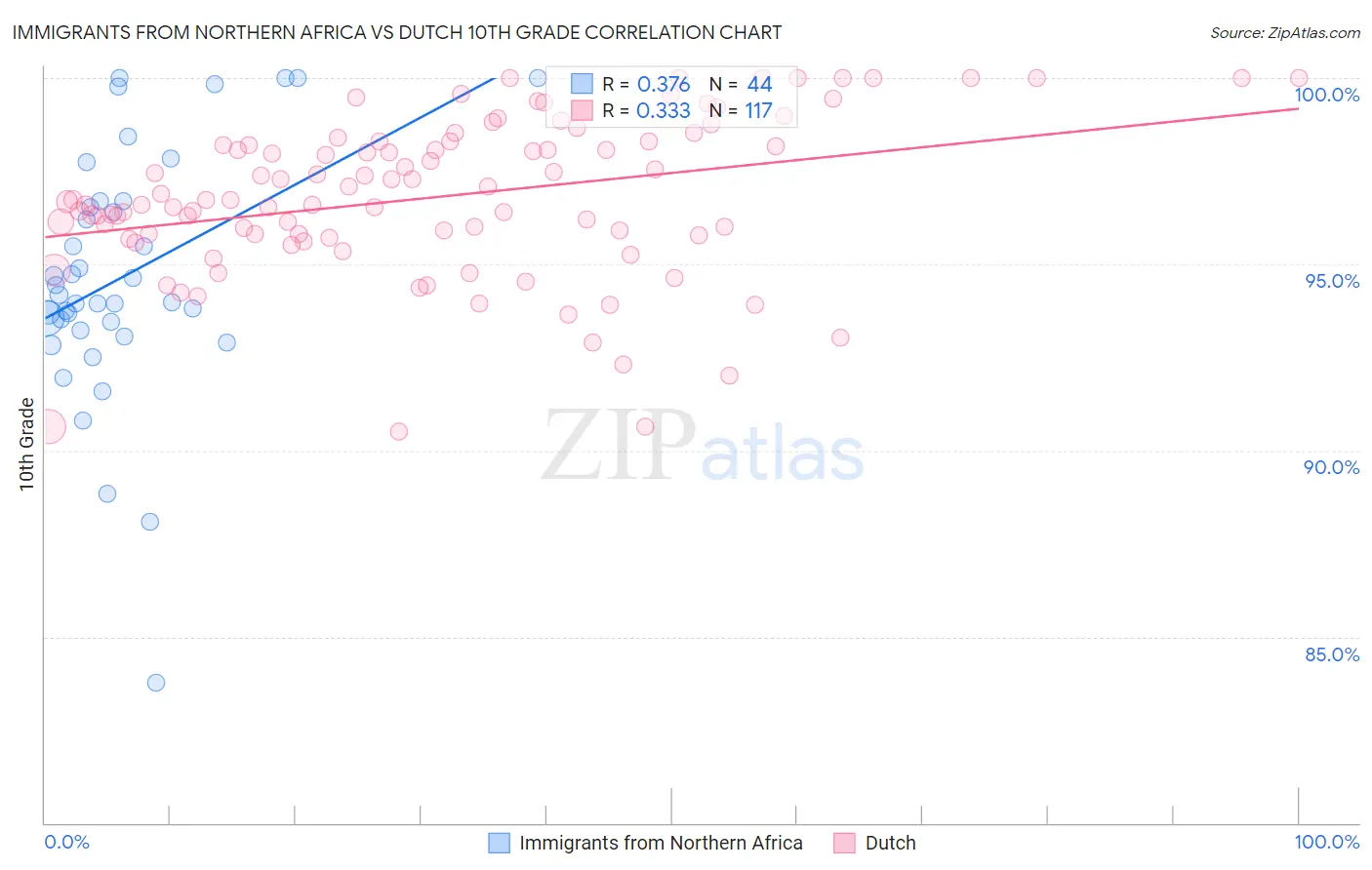 Immigrants from Northern Africa vs Dutch 10th Grade