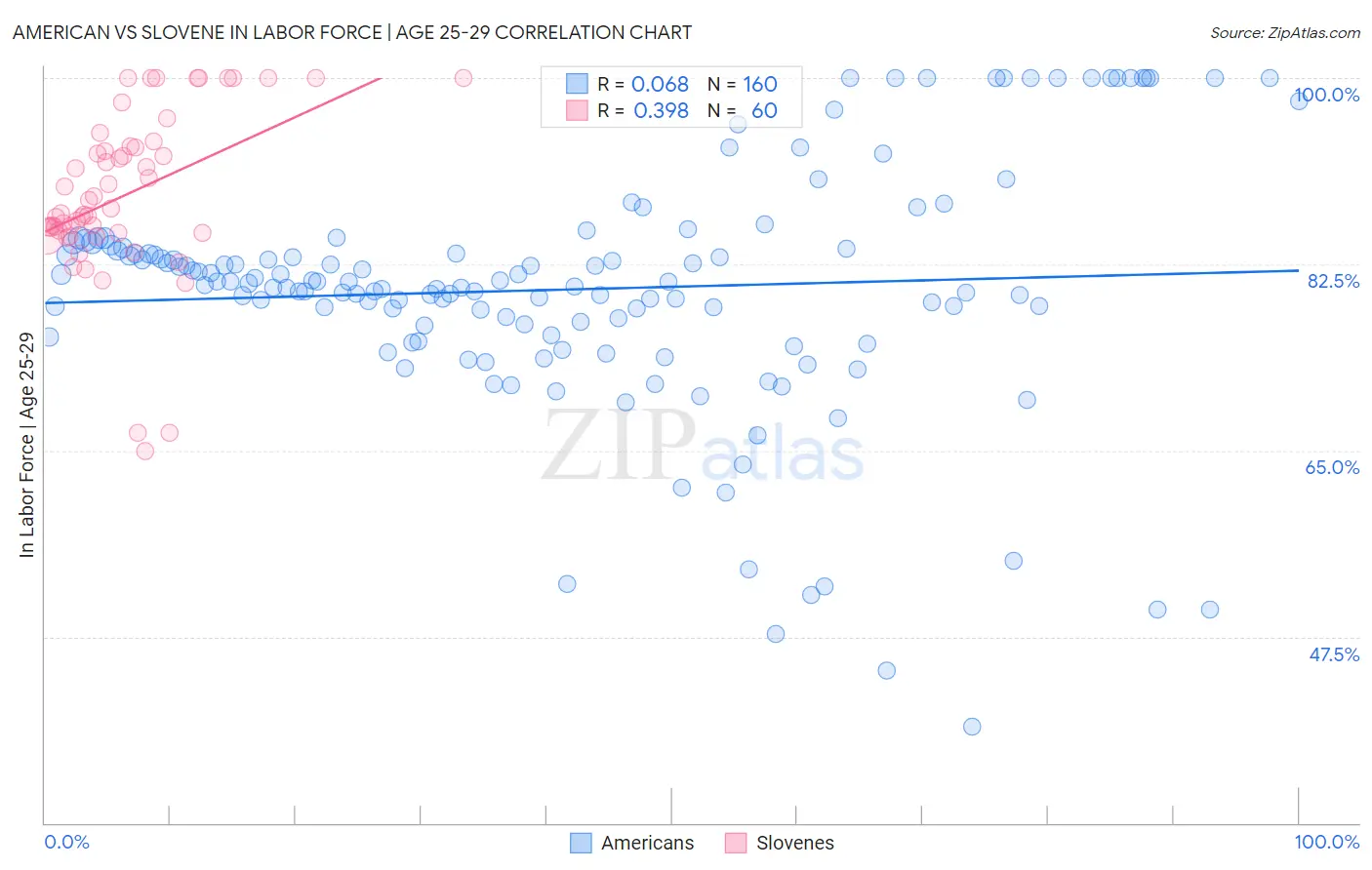 American vs Slovene In Labor Force | Age 25-29