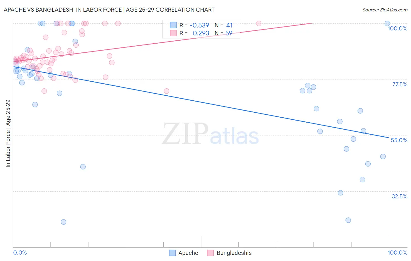 Apache vs Bangladeshi In Labor Force | Age 25-29