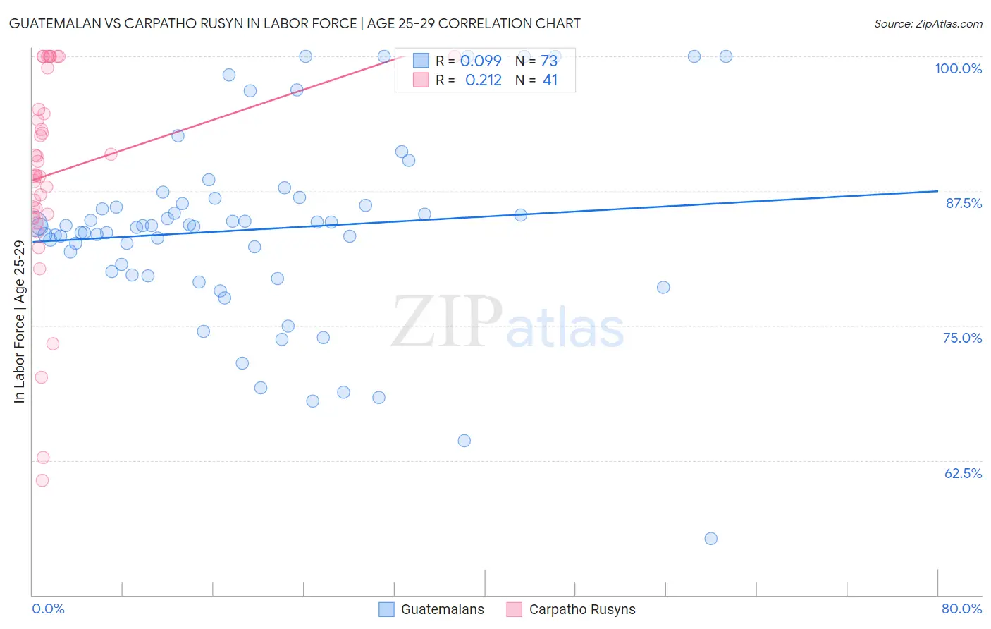 Guatemalan vs Carpatho Rusyn In Labor Force | Age 25-29