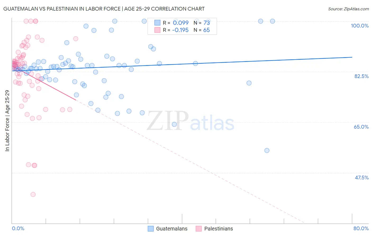 Guatemalan vs Palestinian In Labor Force | Age 25-29