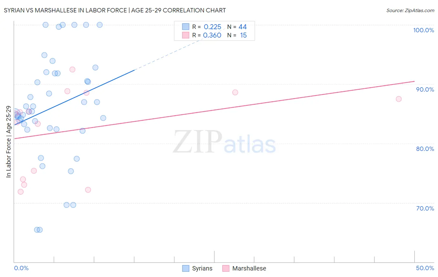 Syrian vs Marshallese In Labor Force | Age 25-29