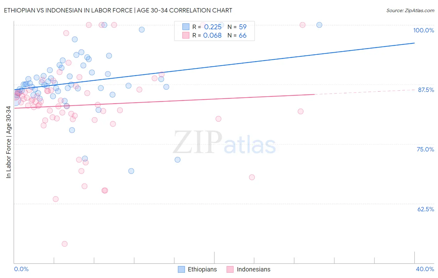 Ethiopian vs Indonesian In Labor Force | Age 30-34