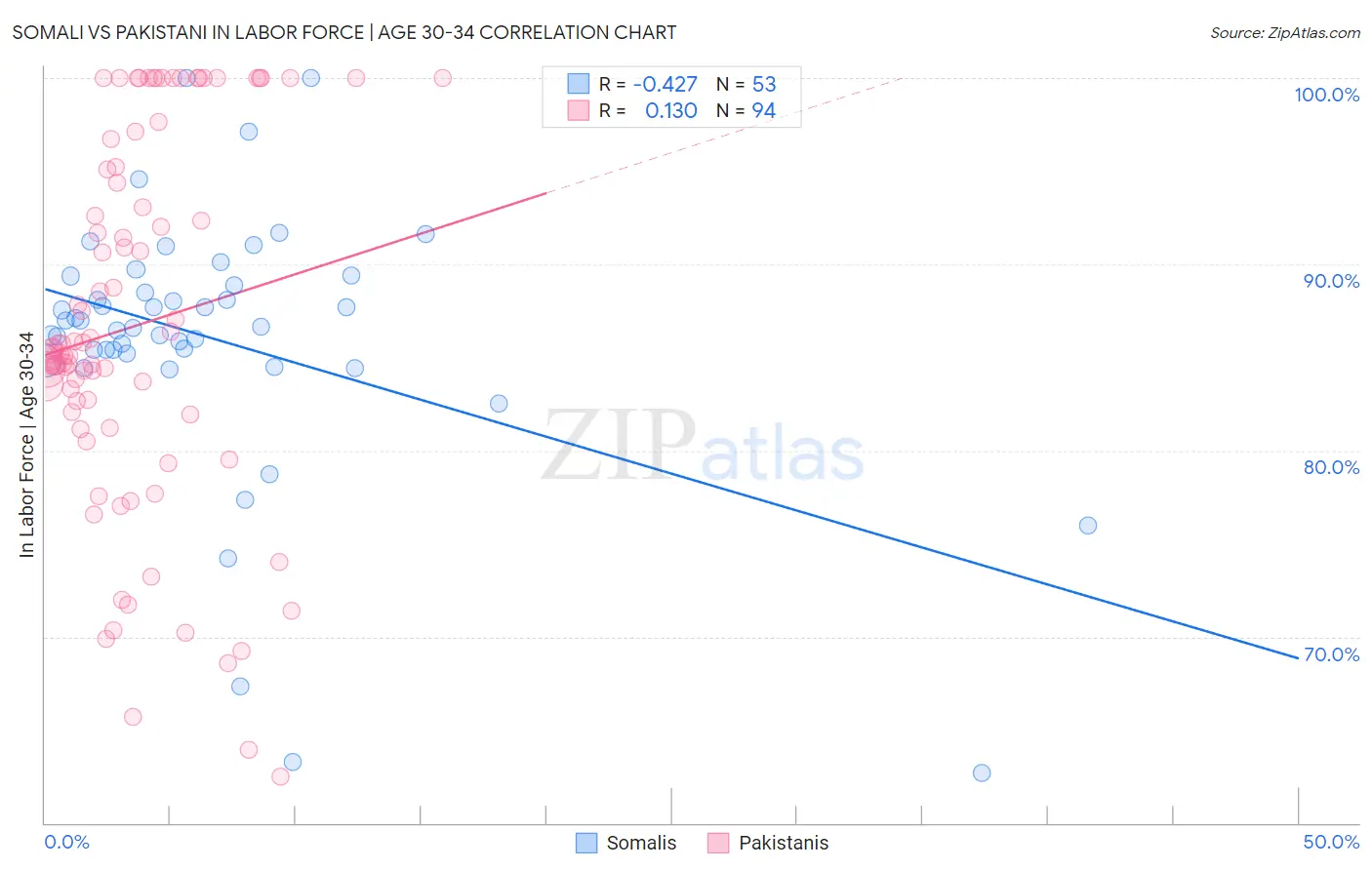 Somali vs Pakistani In Labor Force | Age 30-34