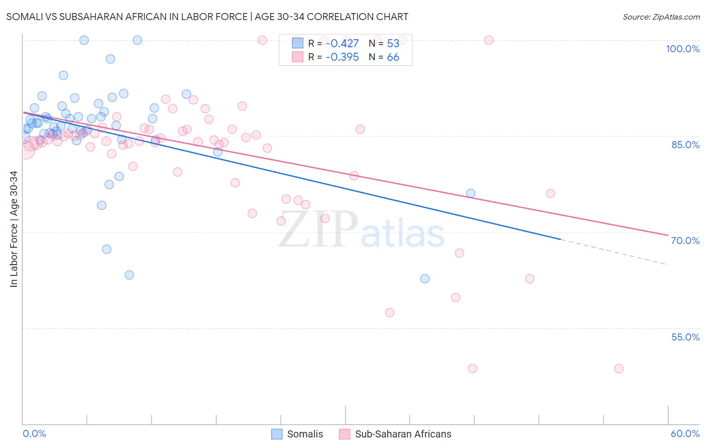 Somali vs Subsaharan African In Labor Force | Age 30-34