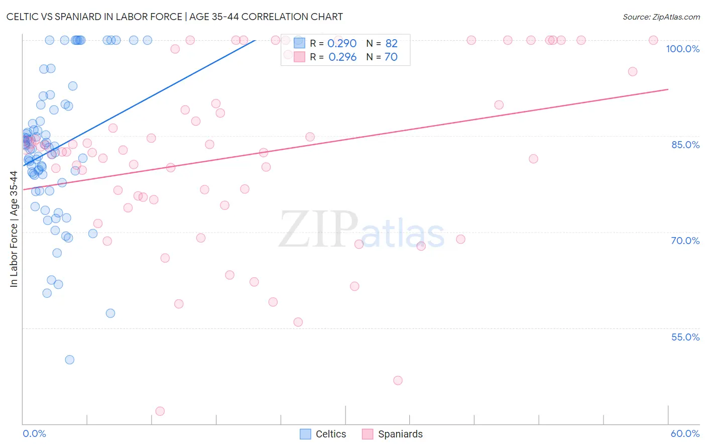 Celtic vs Spaniard In Labor Force | Age 35-44