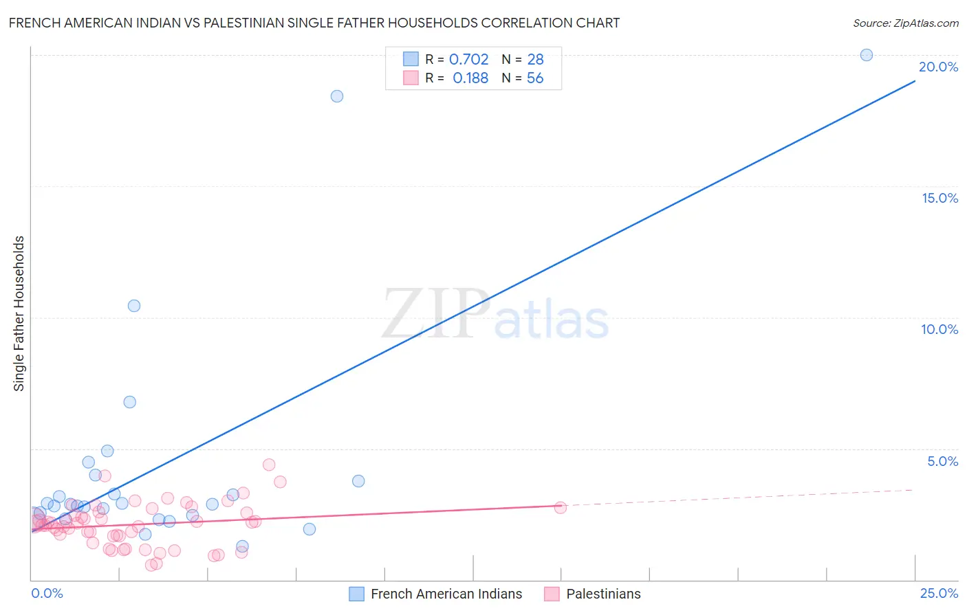 French American Indian vs Palestinian Single Father Households