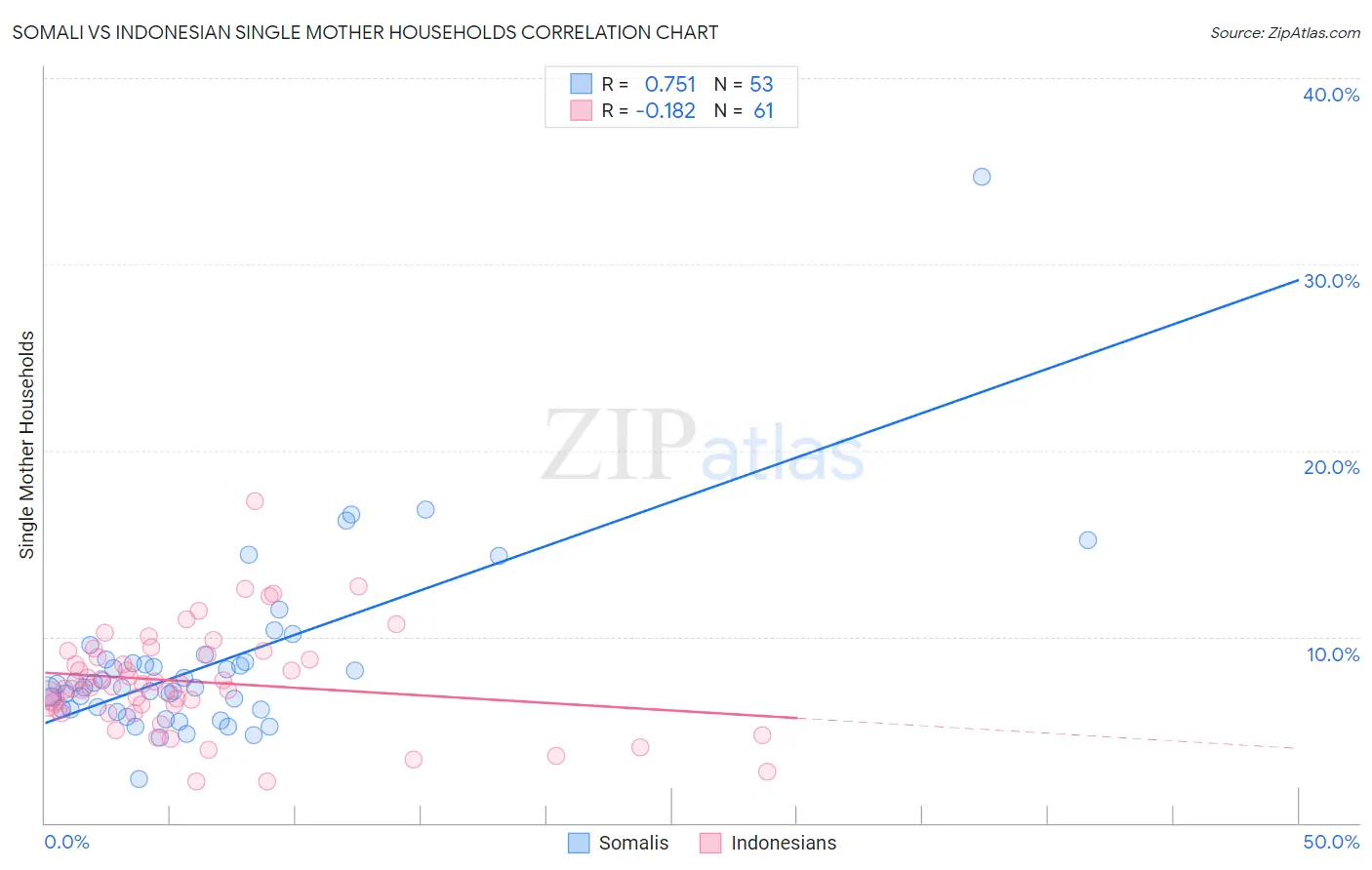 Somali vs Indonesian Single Mother Households