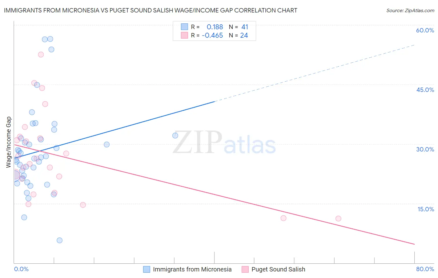 Immigrants from Micronesia vs Puget Sound Salish Wage/Income Gap