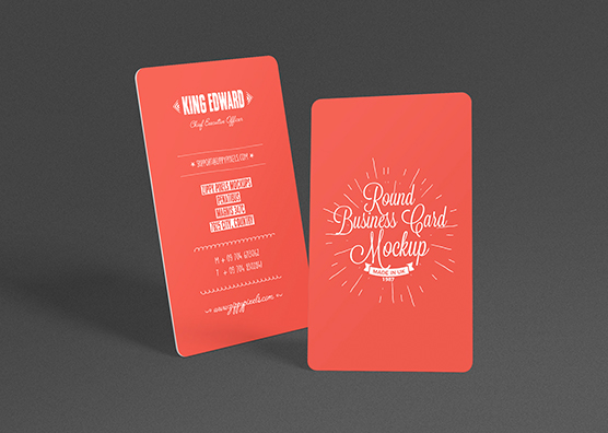 Free Stylish Round Business Card Mockup PSD